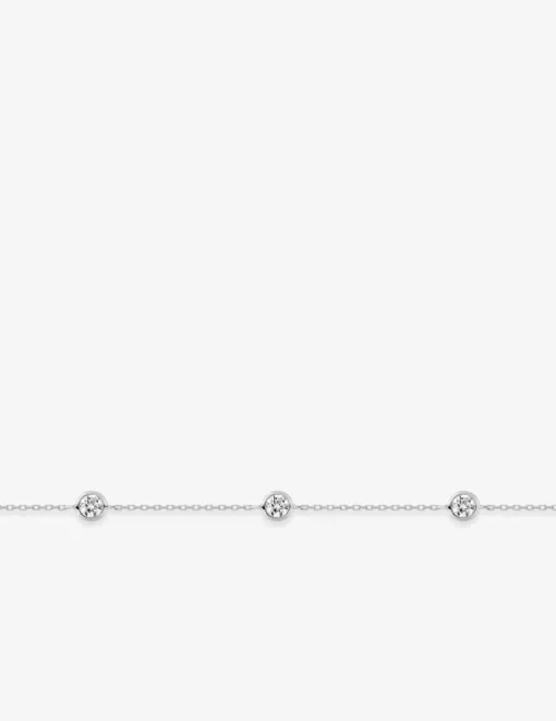 Bracelet or blanc 750 ‰ motifs ronds et oxyde de zirconium SO OR