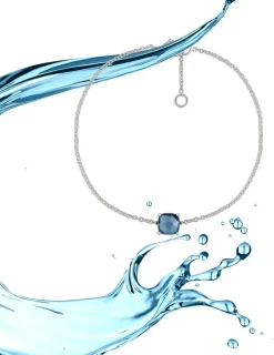 Bracelet or blanc 750 ‰ topaze bleue traitée SO OR