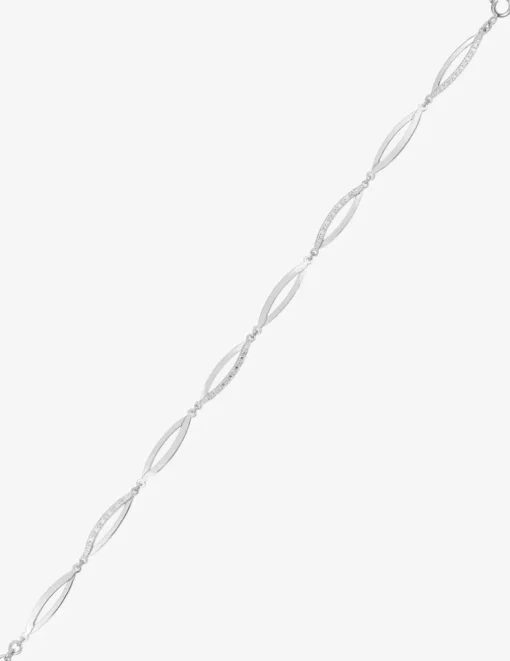 Bracelet or blanc 375‰ et oxyde de zirconium SO OR