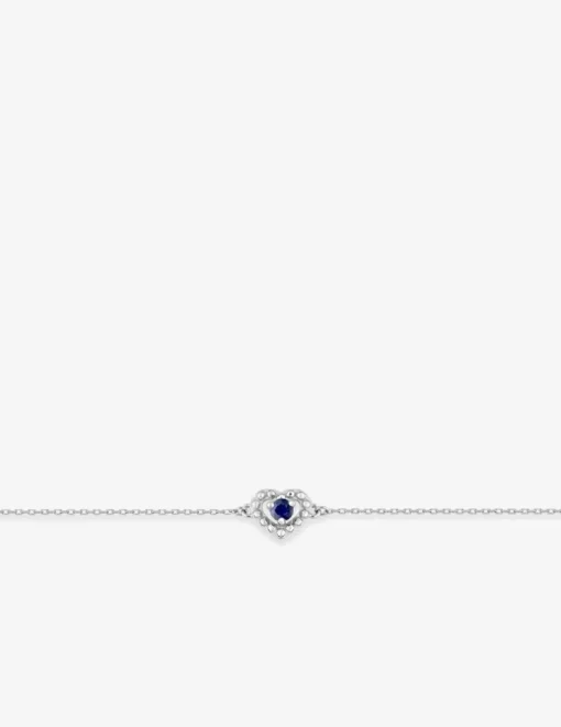 Bracelet or blanc 375‰ et saphir SO OR
