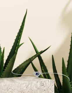 Bracelet or blanc 375‰ et saphir SO OR