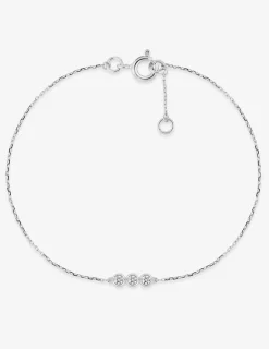Bracelet or blanc 750‰ et trilogie oxydes de zirconium sertis clos SO OR