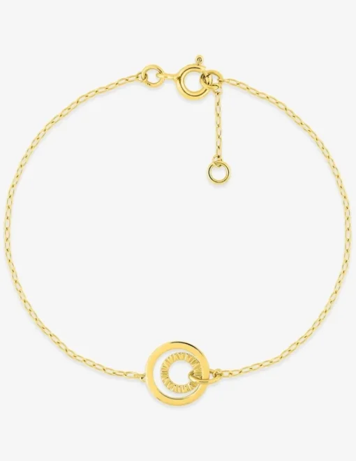 Bracelet or jaune 375 ‰ avec anneaux fantaisie SO OR