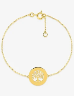 Bracelet or jaune 375 ‰ avec motif "arbre de vie" SO OR