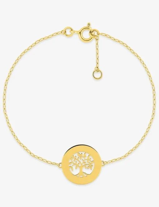 Bracelet or jaune 375 ‰ avec motif "arbre de vie" SO OR