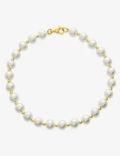Bracelet or jaune 750 ‰ et perles de culture d'eau douce 5 -  5,5 mm SO OR