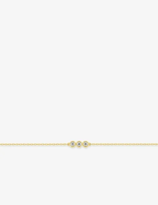 Bracelet or jaune 750 ‰ et trio oxyde de zirconium SO OR