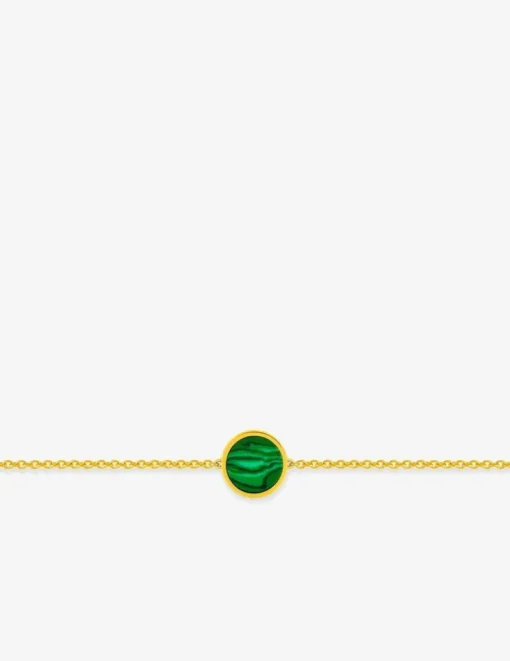 Bracelet or jaune 750 ‰ malachite SO OR
