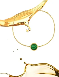 Bracelet or jaune 750 ‰ malachite SO OR