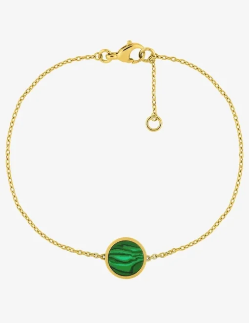 Bracelet or jaune 750 ‰ malachite SO OR