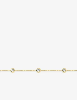 Bracelet or jaune 750 ‰ motifs ronds et oxyde de zirconium SO OR