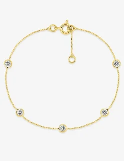 Bracelet or jaune 750 ‰ motifs ronds et oxyde de zirconium SO OR