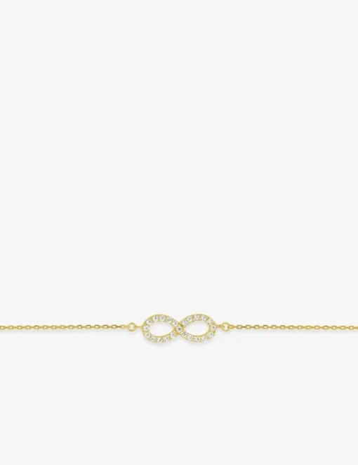 Bracelet or jaune 750 ‰ motif infini et oxyde de zirconium SO OR