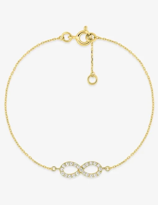 Bracelet or jaune 750 ‰ motif infini et oxyde de zirconium SO OR