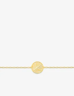 Bracelet or jaune 375 ‰ motif feuille SO OR