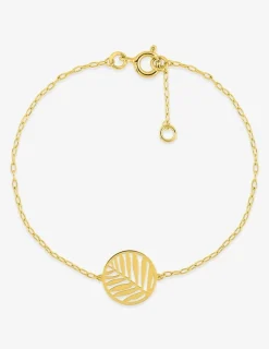 Bracelet or jaune 375 ‰ motif feuille SO OR