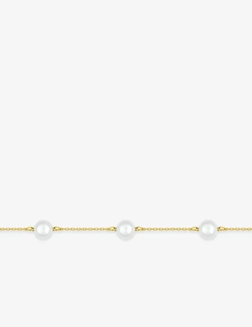 Bracelet or jaune 375‰ et perles de 5,5 mm SO OR