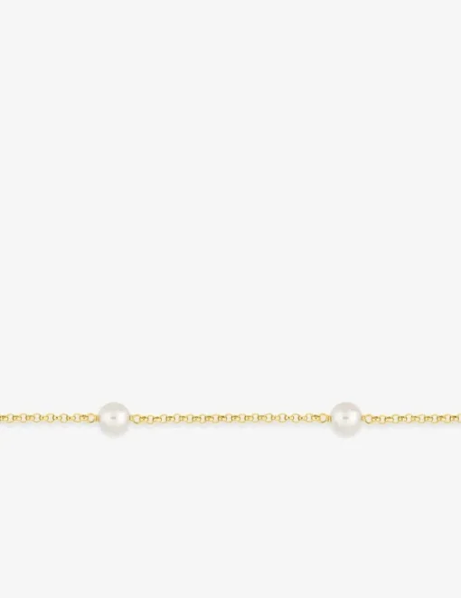 Bracelet or jaune 375‰ et perles 4,5 mm SO OR