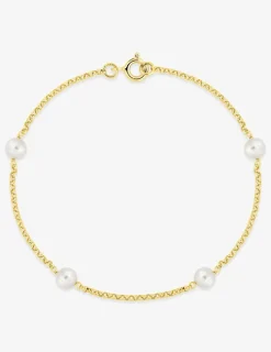 Bracelet or jaune 375‰ et perles 4,5 mm SO OR