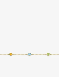Bracelet or jaune 375‰ et pierres fines SO OR