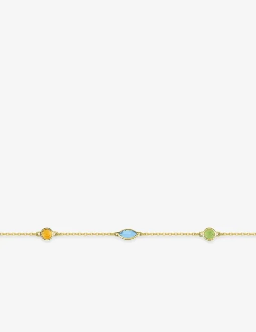 Bracelet or jaune 375‰ et pierres fines SO OR