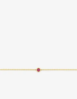 Bracelet or jaune 750‰ et rubis serti clos SO OR