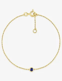 Bracelet or jaune 750‰ et saphir serti clos SO OR
