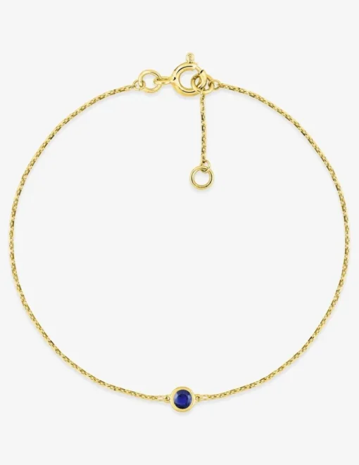 Bracelet or jaune 750‰ et saphir serti clos SO OR