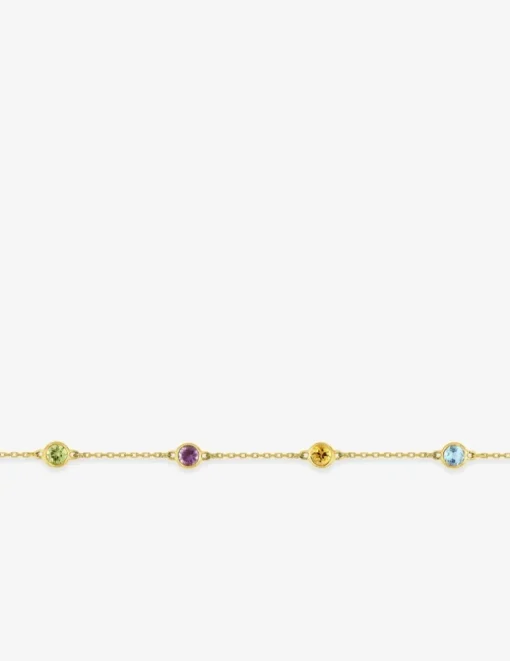 Bracelet or jaune 375‰, péridot, améthyste, citrine et topaze SO OR