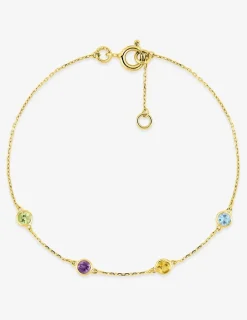 Bracelet or jaune 375‰, péridot, améthyste, citrine et topaze SO OR