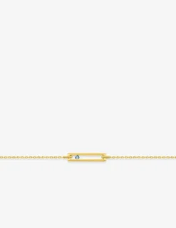 Bracelet or jaune 375‰ souple avec rectangle topaze fantaisie SO OR