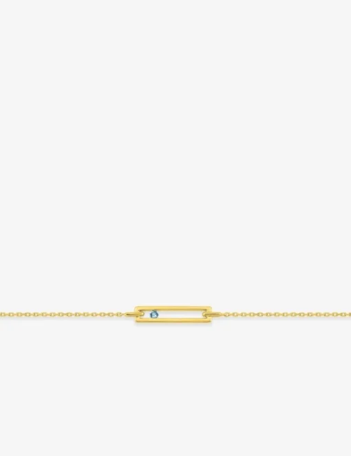 Bracelet or jaune 375‰ souple avec rectangle topaze fantaisie SO OR