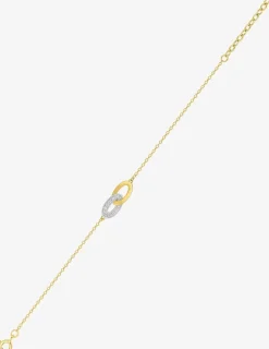 Bracelet ovale plaqué or et ovale rhodium avec oxydes de zirconium entrelacés SO OR