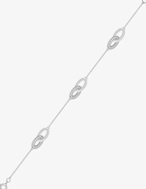 Bracelet ovales entremêlés argent 925‰ rhodié et oxydes de zirconium SO OR