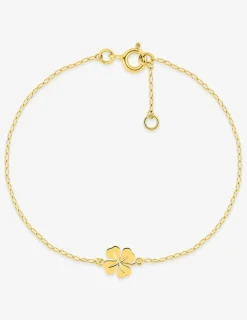 Bracelet pendentif en forme de fleur or jaune 375 ‰ SO OR