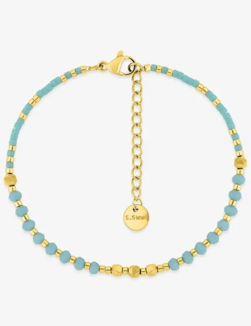 Bracelet perles en acier doré SO OR