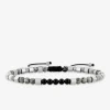 Bracelet perles grises et noires et acier SO OR