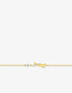 Bracelet plaqué or avec 7 oxydes de zirconium et motif croisé SO OR