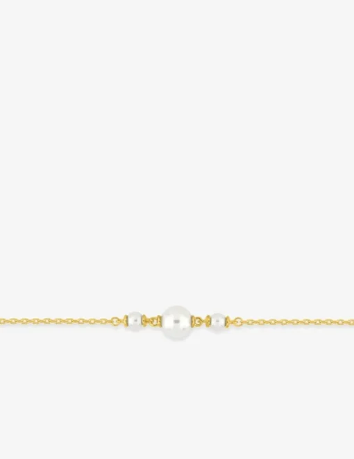 Bracelet plaqué or avec 3 perles d'imitation rondes SO OR