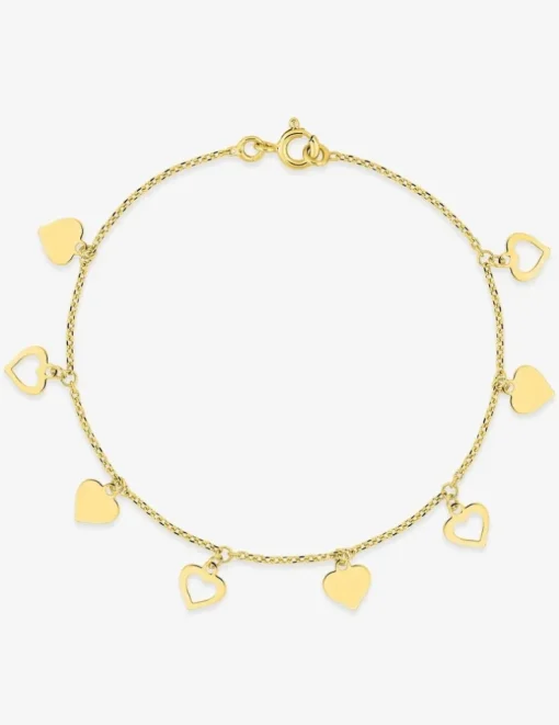 Bracelet plaqué or avec pampilles coeur SO OR