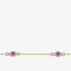 Bracelet plaqué or avec rhodium et oxydes de zirconium rouges et blancs SO OR