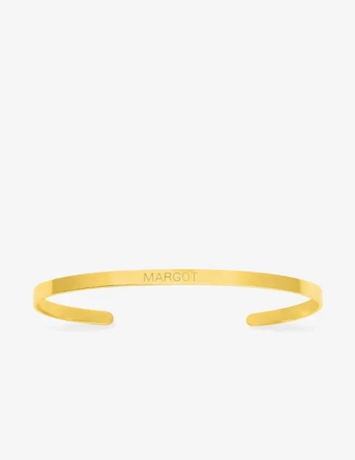 Bracelet plaqué or jonc plat ouvert à graver SO OR