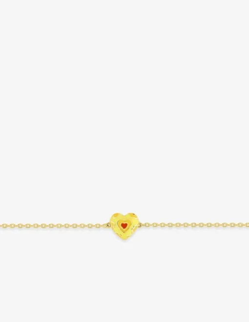 Bracelet plaqué or laqué émail enfant souple avec motifs SO OR