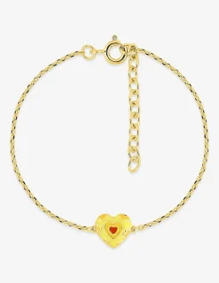 Bracelet plaqué or laqué émail enfant souple avec motifs SO OR