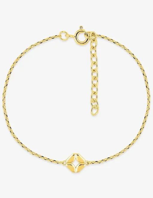 Bracelet plaqué or motif carré SO OR