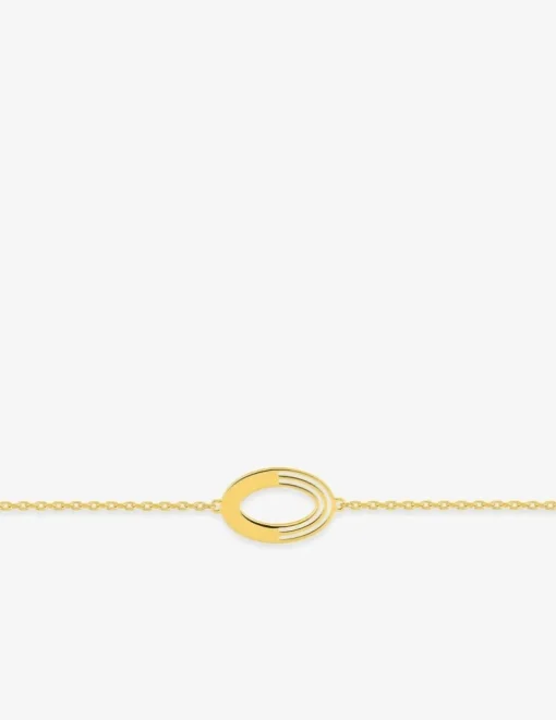 Bracelet plaqué or motif fantaisie oval SO OR