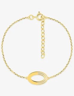 Bracelet plaqué or motif fantaisie oval SO OR