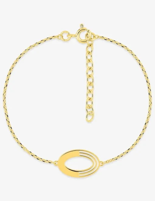 Bracelet plaqué or motif fantaisie oval SO OR