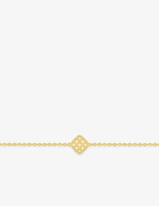 Bracelet plaqué or motif quadrillé SO OR