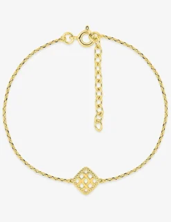 Bracelet plaqué or motif quadrillé SO OR